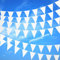 GAROMIA 12m Wimpelkette Weiß Wimpelkette Outdoor Weiss Wimpel Banner Set Wimpel Girlande Wetterfest Stoff Draußen Outdoor Dekoration Weiß für Hochzeits Geburtstag