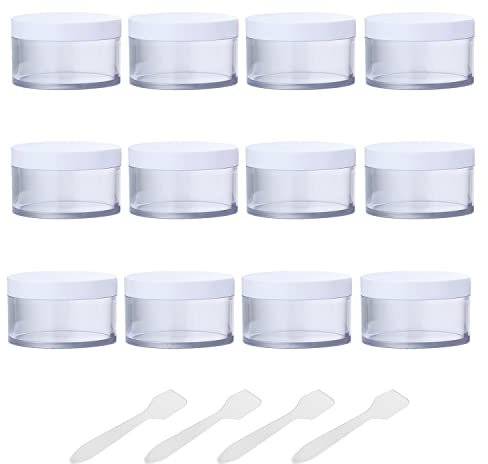 BPZXL 12 pièces 200ml Transparent Pots en Plastique, 200 g Cosmétiques en Voyage récipient Lotion Crème cosmétique onguents Masque facial Pots