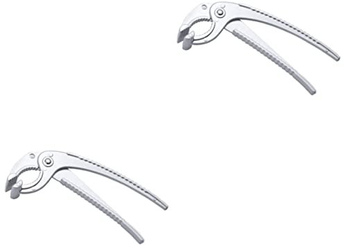 CLISPEED 2st Geschirrzangenheber Heißer Schüsselclip rutschfeste Geschirrzange Tellerheber Für Die Küche Topf Pfannengreifer Kochgeräte Flipper Asien Aluminiumlegierung Verbrühungsschutz