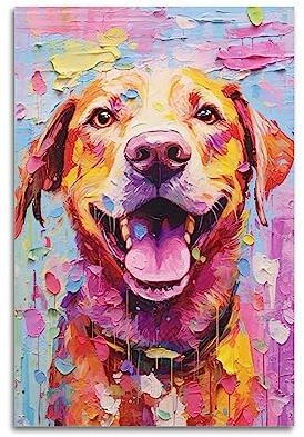 KYNA Niedlicher Hund Labrador Retriever gemaltes Tierposter Dekorative Malerei Leinwand Wandposter und Kunstbild Druck Moderne Familie Schlafzimmer Dekor Poster 30 x 45 cm