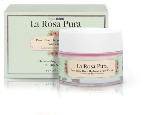 Unique Touch La Rosa Pura - Pure Rose Deep Hydration Face Cream - Moisturizer and Skin Lotion with Anti-Aging Effects - Nourishing Formula for All Skin Types - 50ml / 1.69 fl.oz…