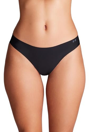Under Armour Womens No Show Thong 3 Pack Black S