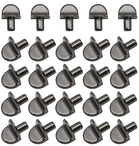 Hocansen 50 Stück Einlegeboden Halter 5mm Regalbodenträger L Form Bodenträger für Möbel Schränke Schuhschränke (Gun Black/LX)