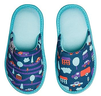 Dedoles Pantofole Donna Uomo & Bambini Ciabatte Memory Foam con tanti Design Unicorno Gatti Caffè Musica Regalo, Colore: Macchinine, 32-33 EU