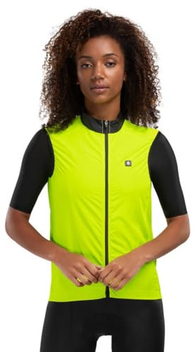 SIROKO - Winddichte Fahrradweste für Damen V1-W Langkawi - L - Neongelb