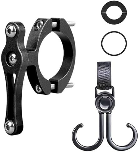 1 portabottiglie per bicicletta, con 1 gancio doppio girevole, supporto universale per bottiglie d'acqua (nero)