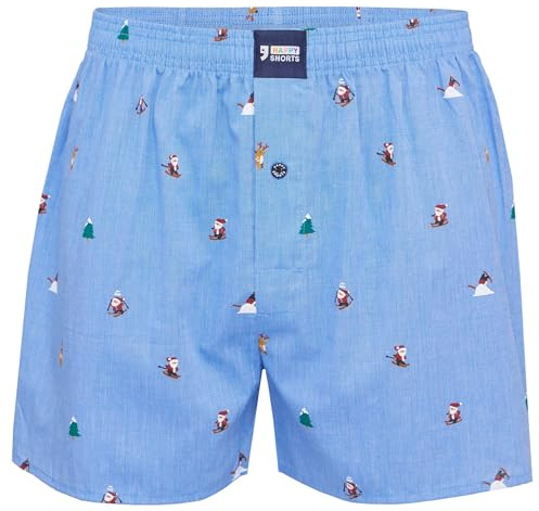 Happy Shorts Boxershorts Webboxer Weihnachten Skifahren Weihnachtsmann