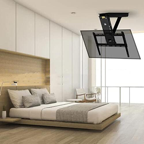 IBOWZ TV Stand Motorized Tv Mount, Telescopic Electric TV Lift With Auto Lifting, Motorised TV Bracket For 32-65 Inch TVs, Load Capacity 40kg/88Lbs
