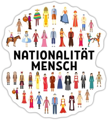 Nationalität Mensch Statement Menschenrechte Sticker Aufkleber
