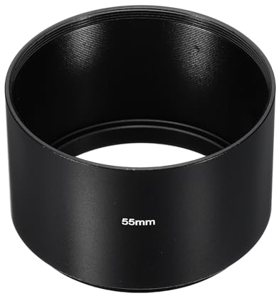 PATIKIL 55mm Gegenlichtblende, Langbrennweite, mattierte Oberfläche, innen antireflektierende Blende mit Reinigungstuch für Kameraobjektiv, Schwarz