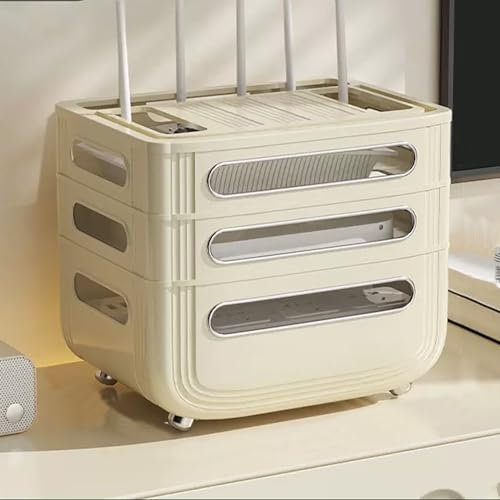 GQMYCDM Router Storage Box, Router Box, Router Hider Box Decorative WiFi Cable Management, Plastic Organizer for Hide and Cover Internet Routers, Cords & Power Strips(Size:28cm/11in)