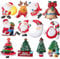 MZSX Christmas Fridge Magnets - 12pcs Decorative Refrigerator Magnets, 3D Father Christmas, Christmas Tree Elk, Kid's Drawing, Magnetic Whiteboard, Photo, Map, Office, Home Decoration