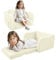 MeMoreCool Kindersofa Kindersessel Ausklappbar, Bequemes Bettsofa für Kleinkinder, 2-in-1 Schlafsofa für Kuschelecke Kinderzimmer, Mini Baby Sofa mit Schlaffunktion für Jungen und Mädchen, Creme