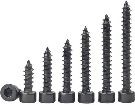 Qrity 20 PCS Hex Socket Head Self Tapping Screws, M3x12mm Carbon Steel Hardware Self-Tapping Fasteners, for Woods, Machinery