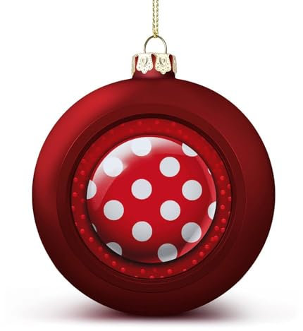Kugel mit weißen Punkten, Weihnachtskugel, Ornamente, 6,1 cm, bruchsicher, Weihnachtsbaumschmuck, Kugeln, roter Stil, hängende Weihnachtsschmuck für Weihnachtsbaum, Feiertagsdekoration