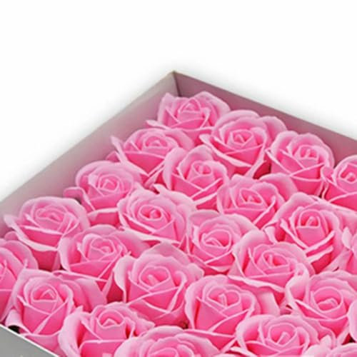 5 x 7 cm dicke 3-lagige Seifenrose, Kunstblumenkopf, 10/20/30/50 Stück, DIY-Blumenstrauß für ewige Liebe, zum Muttertag, Geburtstag, Valentinstag, Hellrosa, 50 Stück