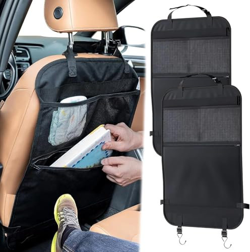 ZHAODG 2 Stück Rückenlehnenschutz Auto, für VW Passat B8 Variant 2014-2024 Rückenlehnenschutz Auto Kick Matte, Autositz Organizer, Rückenlehnen Schutzmatte