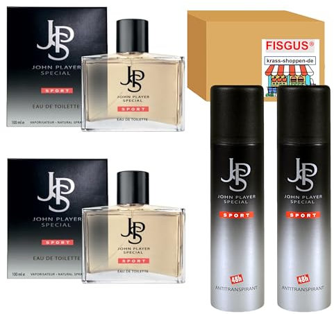 John Player Special - SPORT Kollektion - 2 x Eau de Toilette 100ml & 2 x Deospray 48h Antitranspirant 150ml - Ein Angebot von FISGUS® by krass-shoppen-de
