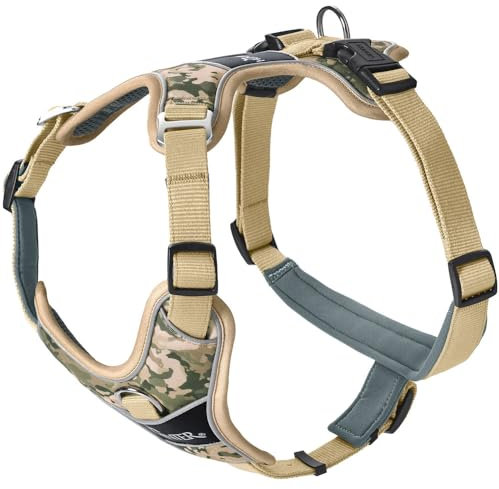 HUNTER Geschirr DIVO Camouflage, Farbe: beige, ergonomisch geformt, 5-Fach verstellbar, mit Aluminium-Schnallen, atmungsaktiv gepolstert, 3M Scotchlite reflektierend, Größe: XS