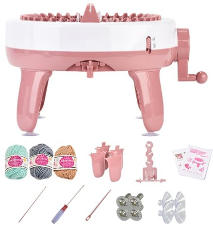 LetCart 40 Mini-Nadelstrickmaschine - DIY-Kit mit Reihenzähler, Zwei Webmethoden für Erwachsene und Kinder, für Mützen, Schals, Handschuhe und Socken