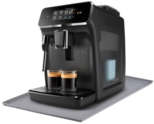 Javonix Unterlage für Kaffeemaschine und Kaffeevollautomat – Wasserdicht Anti-Rutsch Silikonmatte, Kompatibel Mit De Longhi Magnifica, Philips Lattego, Siemens EQ.6 Plus Serie usw, 48X30cm Grau