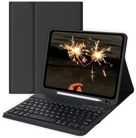 Keyboard Case for iPad Mini 5/4/3/2/1 (7.9-Inch, 2019/2015/2014/2013/2012 Model) with Keyboard-Backlit Detachable, Folio Cover with Pencil Holder with Auto Sleep/Wake Function Black