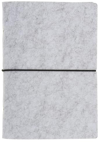 PATIKIL Ein A5-Notizbuch-Binder, 6-Ring-Filz-Loseblatt-Binder-Cover nachfüllbarer Rundring-Binder mit elastischem Band für Füllerpapier Budget-Binder Journal-Tagebuch-Zubehör, Hellgrau