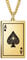 Sumpgle Poker Ace of Spades & King of Hearts Pendant Gold Plated Titanium Steel Necklace Trendy Fashion Jewelry