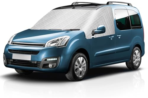 Cubre Parabrisas Exterior Invierno para Citroen Berlingo Peugeot Partner 2008-2018, Parasol de Ventana Delantera Térmico para Heladas Nieve Sol Funda Parabrisas Hielo
