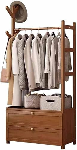 Porte-manteau sur pied avec miroir, porte-manteau de style industriel avec étagères de rangement pour chaussures et crochets, charge maximale de 100 kg, parfait pour le couloir et l'entrée d