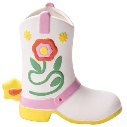 Cowgirl Boot Flower Vase - Cowboyvase | Western Training Blume aus Harz, Blumenständer aus Keramik, einzigartiger Schreibtischakzent für das Wohnzimmer, Accessoires