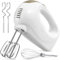 Hand Electric Mixer for Baking, 180W Powerful Handheld Mixer with 5-Speed Control + Eject Button + 5 Stainless Steel Attachments, Ideal for Cake, Egg, Cream & Dough, Kitchen Beater & Whisk