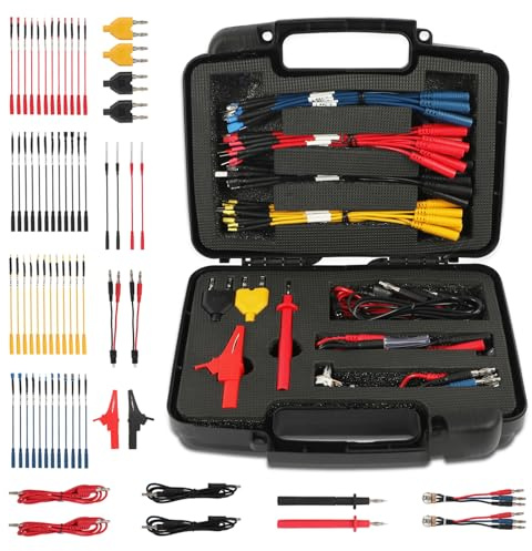 68PCS Multimeter Test Leads Kit, Multimeter Test Leads with detachable Wire Piercing Probes & 32A/1000V Alligator Clips,Silicone Insulated Test Cables for Automotive Electrical System Testing
