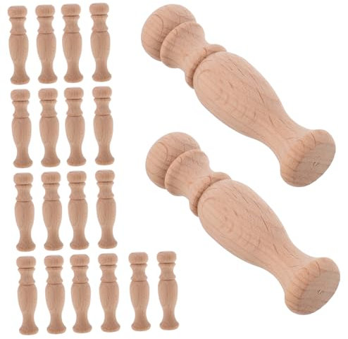 MUCKLILY 20 Stück Römische Hauptstadt Holzhandwerk Stöcke Zum Basteln Balusterspindeln Römische Säule Holzstange Holzstäbe Zum Basteln Römischer Säulenständer Hölzern Beige