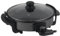 SUPERLEX Electric Frying Pan with Tempered Glass Lid, Non-Stick Coating, Electric Skillet Detachable Thermostat Temperature Control, Steel Base (42CM)