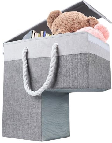 manhegari Panier d'escalier pliable - Panier de rangement peu encombrant avec poignée pour salon, décoration, jouets, linge, couloir, chambre à coucher