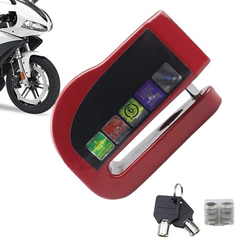 Antivol à disque de moto avec alarme puissante, bloque disque universel pour moto, scooter et vélo, dispositif de sécurité lourd, protection antivol pour trottinette électrique -8x5,4x3,6cm