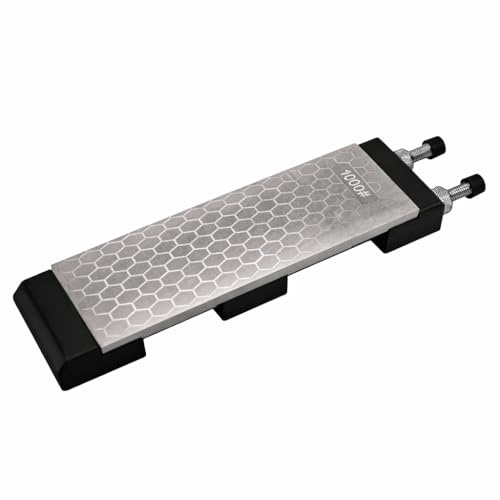 STEELMIGHT Double-Sided Diamond Sharpening Stone 400/1000 Grit with Holder for Kitchen