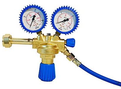 ROTHENBERGER Industrial Sauerstoff Druckminderer inkl. Flammenrückschlagventil mit 2 Manometern für Sauerstoff Mehrwegflaschen 35634