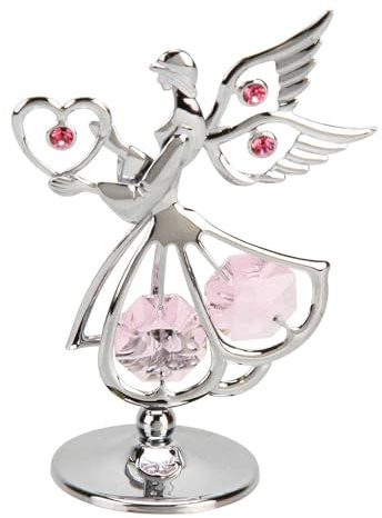 Crystocraft Chrome Plated Mini Sacred Angel With Crystals from Swarovski