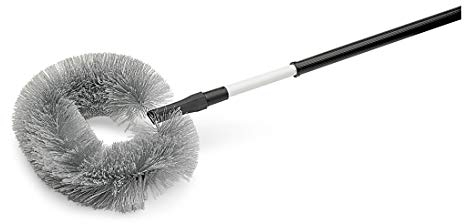 BawiTec Staubwedel Teleskop-Staubbiene mit Teleskopstiel verstellbar Länge 110-175 cm Staubbesen oval mit Kunststoff-Borsten Staubwischer Stiel Wandbesen Spinnenbesen Eckenbesen Treppenhaus