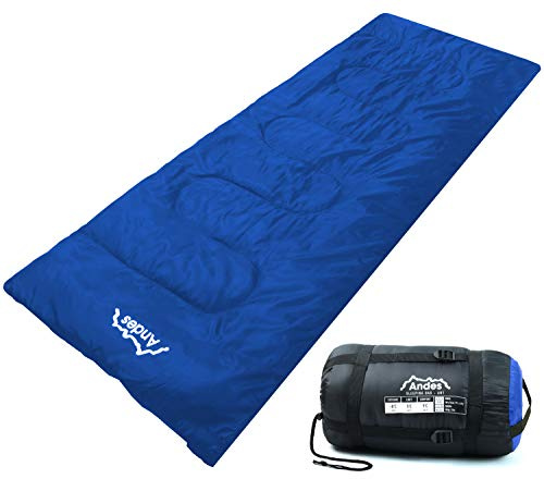 Andes Palermo 250 2 Season Camping Envelope Sleeping Bag Blue