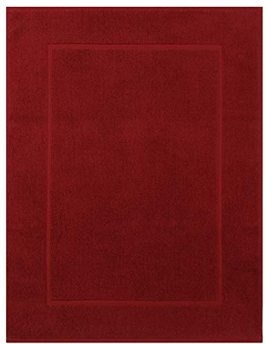 Betz Badvorleger Badematte Badteppich Duschvorleger Frottee Größe 50x70 cm Premium Qualität 650 g/m² Farbe dunkelrot