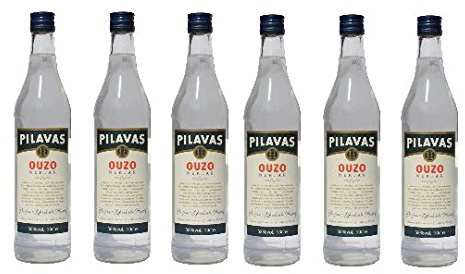 6x Ouzo Nektar Pilavas 38%-Vol. 6 Flaschen a 700 ml Set Griechenland + 2 Probier Sachets Olivenöl aus Kreta a 10 ml