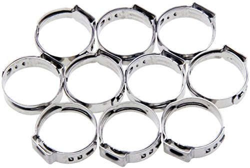 ALKAN 10 x Universal 1-Ohr Schlauchschellen/Klemmschelle (1-Ohr-Klemmen) Leitungsschelle Schlauchklemmen Leitungsschellen-Sortiment aus Edelstahl Spannbereich 7.0-8.7 mm