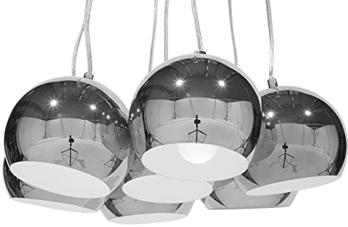 Trendy Hängeleuchte mit 7 Kugeln Pendelleuchte Metall Silber Olza