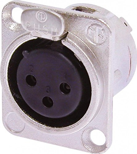 Neutrik NC3FD-L-0-1 3 Pole Female XLR Chassis Connector, Nic