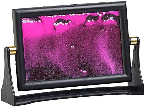 infactory Schwenkbares Mini-Sandbild Dream Pink mit Standfuß, 110 x 65 mm (Bilderrahmen)