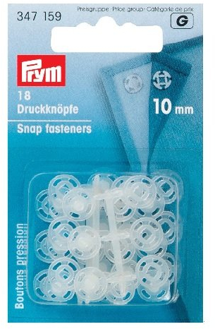 Prym Consumer Europe Annäh-Druckknöpfe, Plastik, Durchsichtig, 9.3 x 5.7 x 0.7 cm, PRYM_347159-1