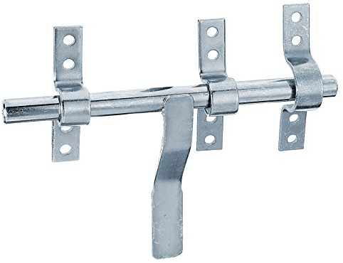 Alberts 204501 Verrou de box type Vervelle | avec poignée plate et gâche attachée | zingué | boulon Ø 14 x 190 mm